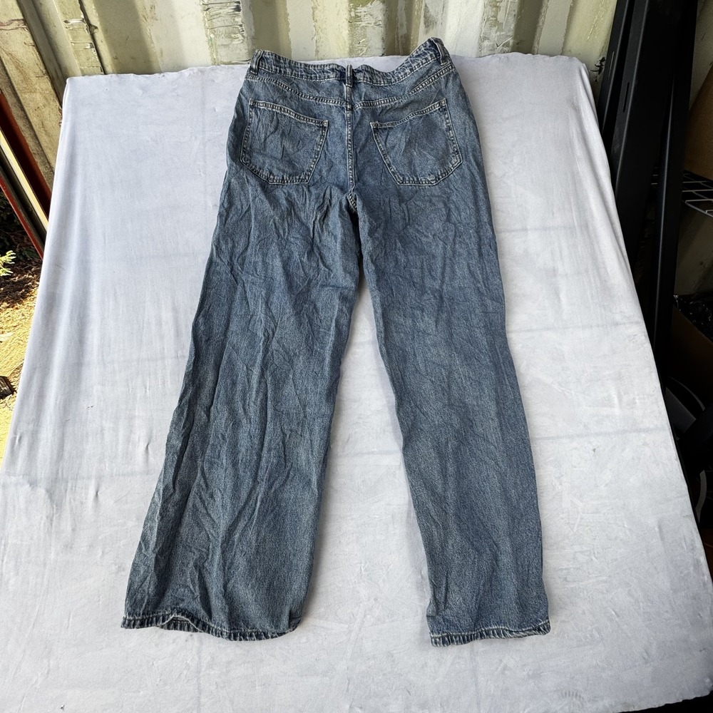 RM Rebecca Minkoff Jeans Womens 10 Blue Denim Dark Wash Workwear Rodeo Wide Leg